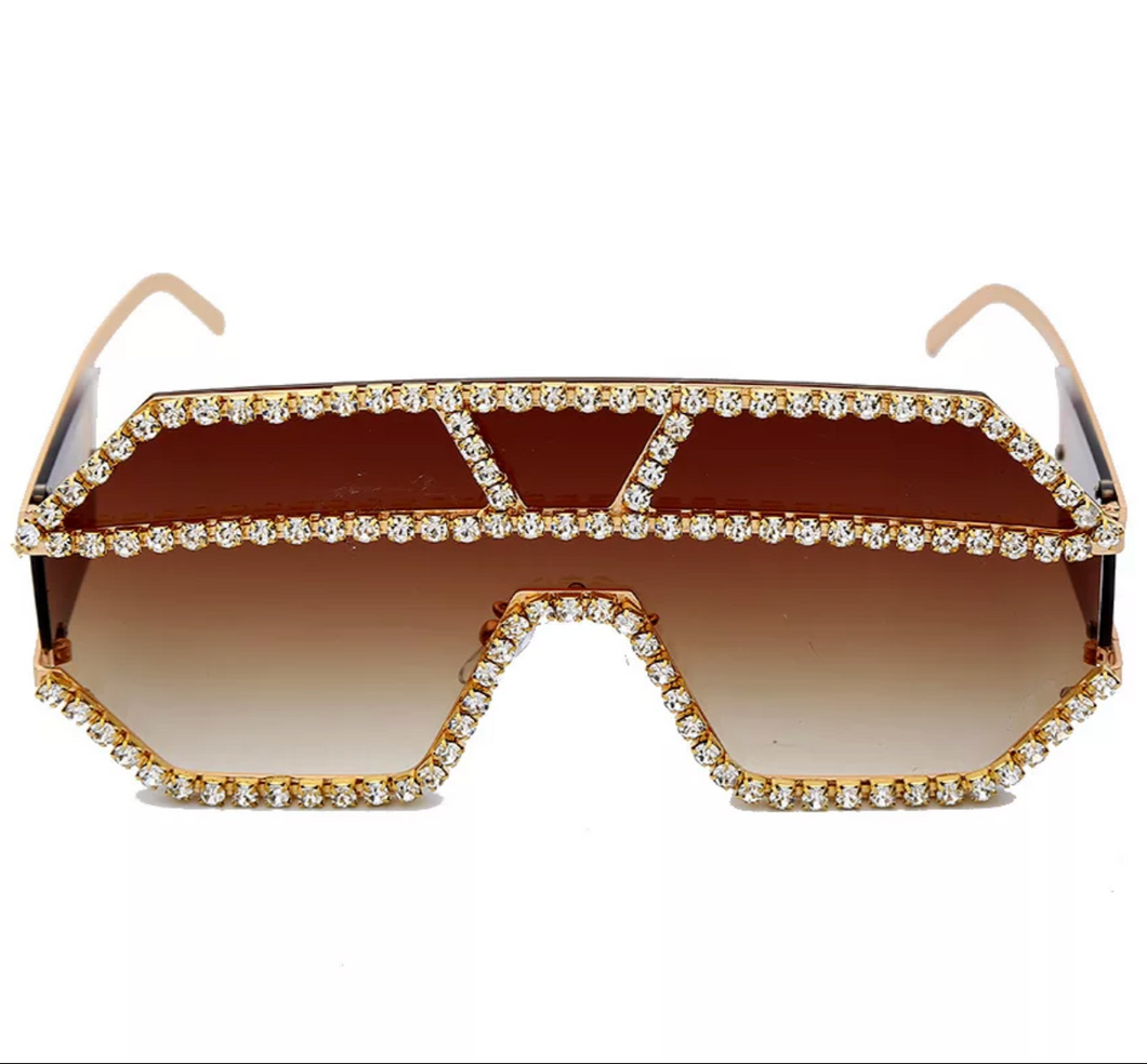 Oversized Rhinestone Sunglasses