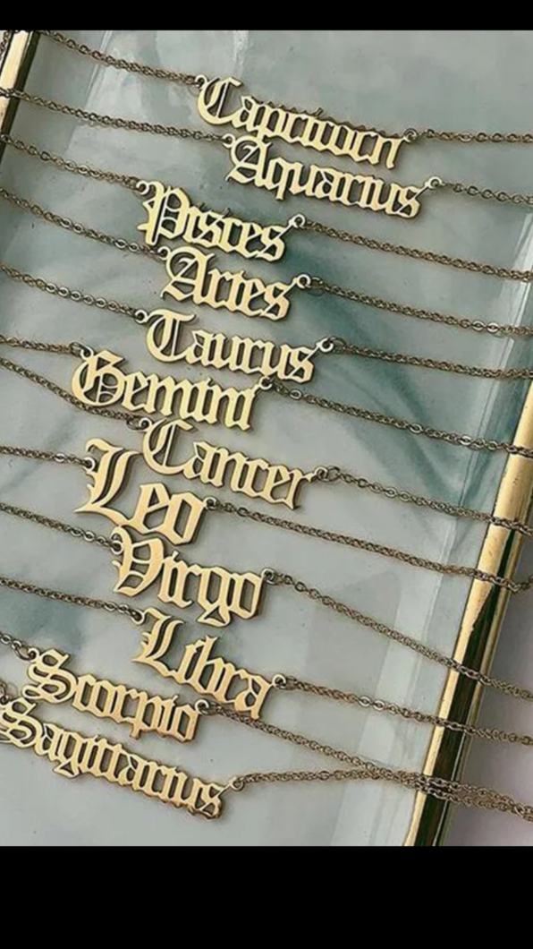 Gold Chain Zodiac Sign Necklace
