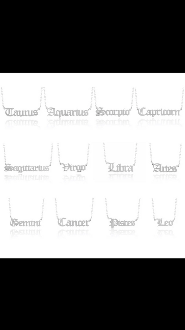 Silver Zodiac sign necklaces