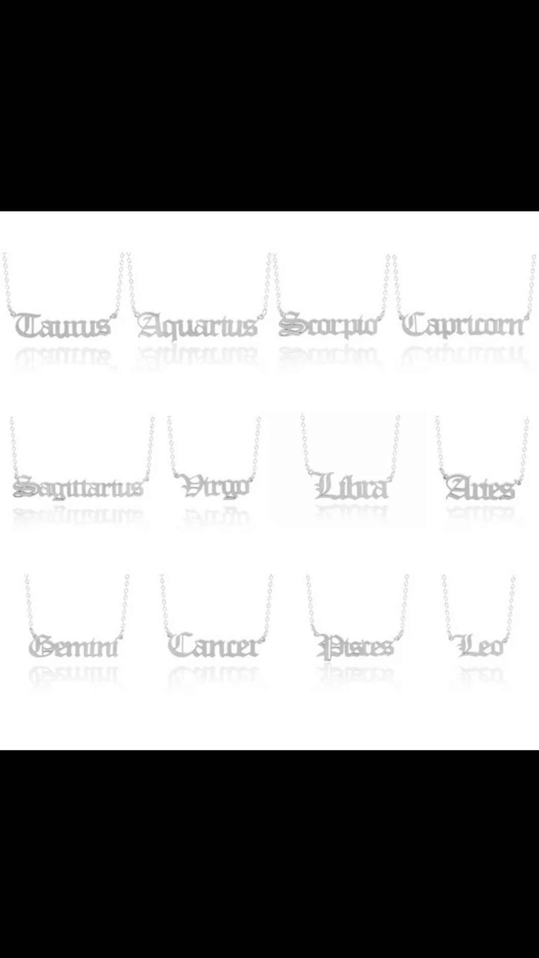 Silver Zodiac sign necklaces
